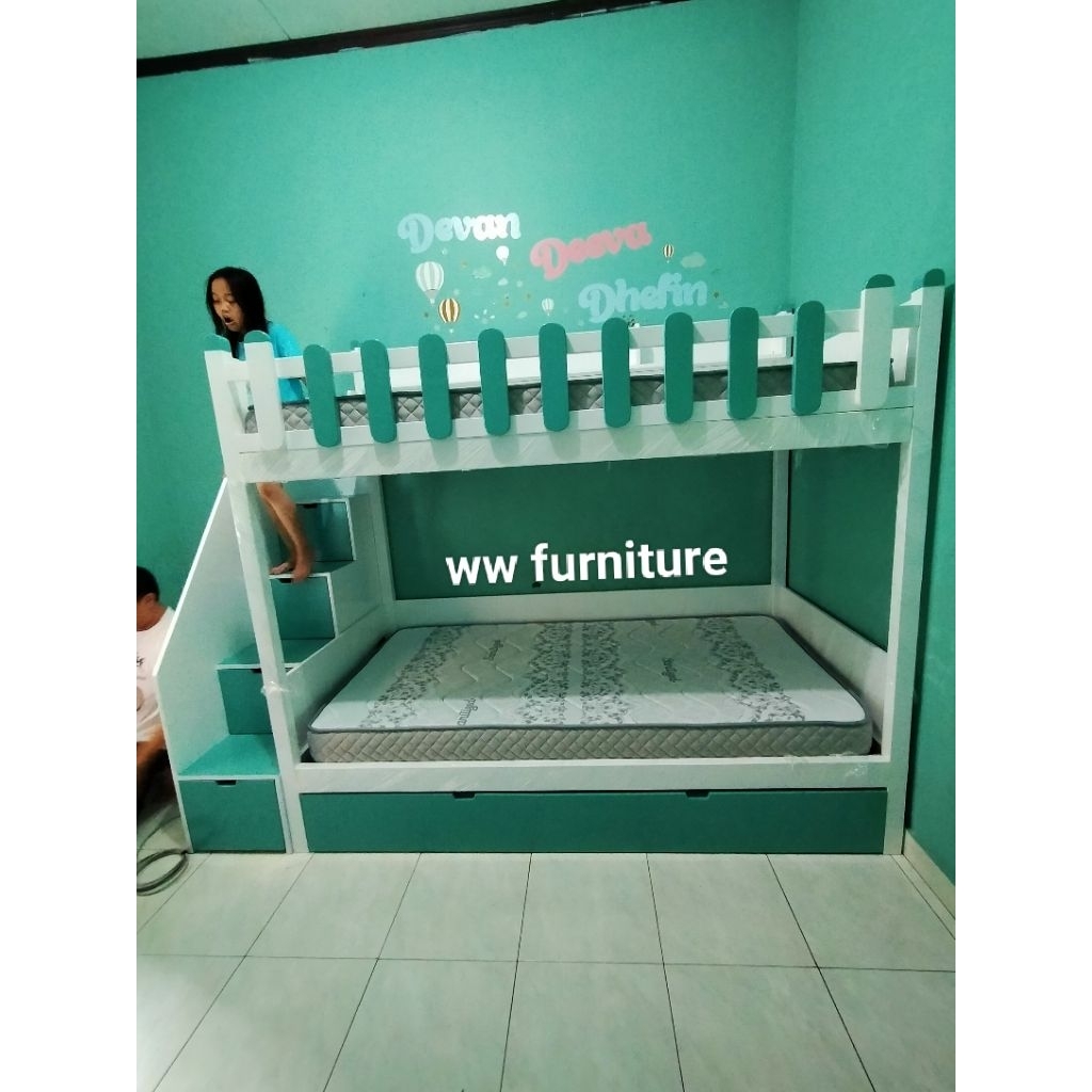 tempat tidur tingkat 100x200x180