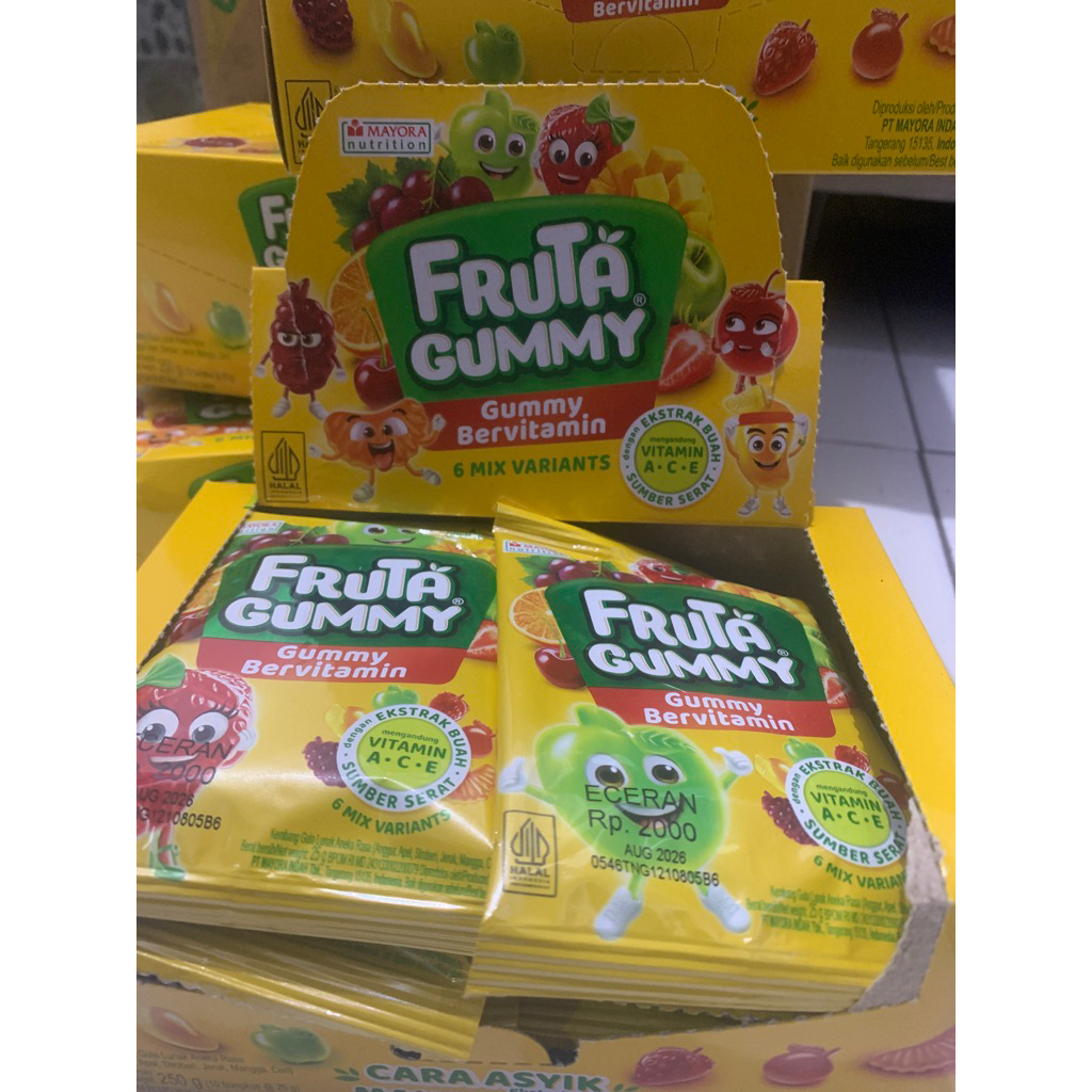 

FRUTA GUMMY/GUMMY BERVITAMIN 25g( 1pak isi 10pcs)