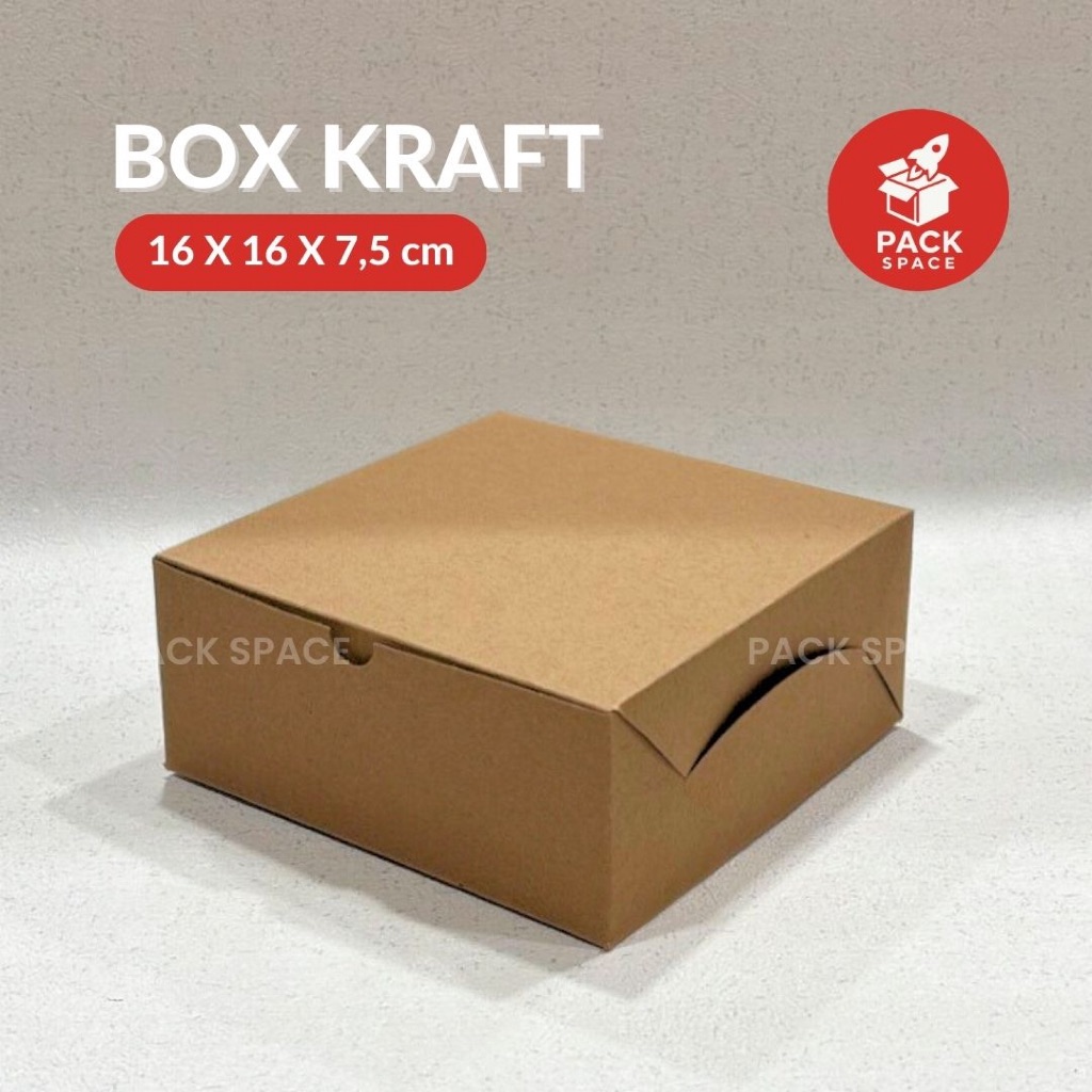 

Box Kraft Coklat Untuk Kotak Packing Kue Roti Snack 16x16x7.5 cm