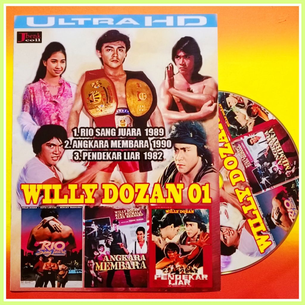 Kaset Film Indonesia Jadul Willy Dozan Koleksi Rio Sang Juara- Angkara Membara- Pendekar Liar 3in1 H