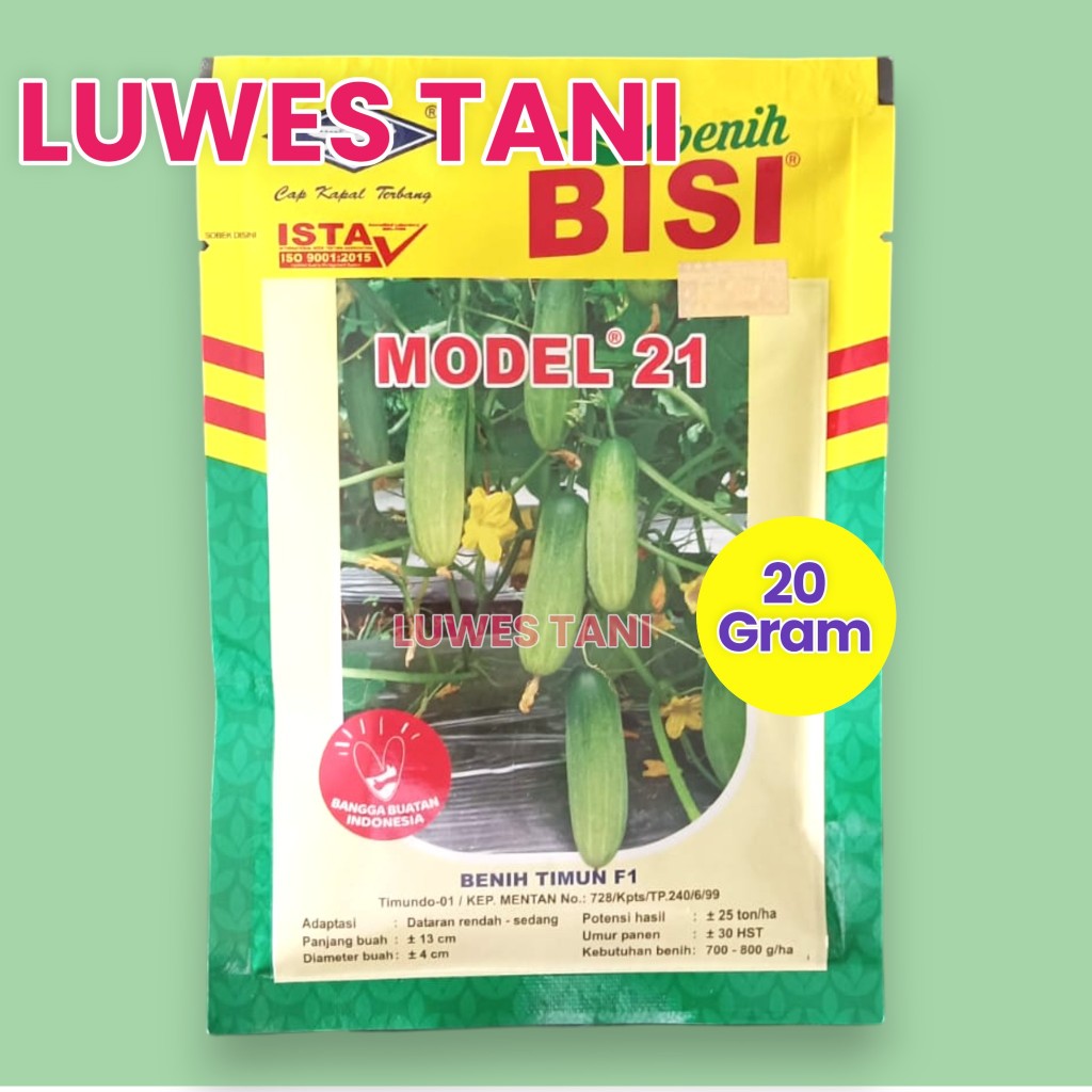 benih timun model 21 kemasan 20gram bisi timun baby