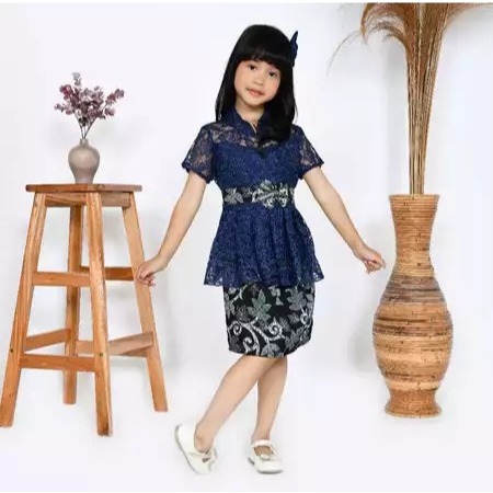 Setelan Kebaya Brokat Anak / Baju Kebaya Anak Wisuda / Kebaya Anak TK SD/Kebaya Anak Umur 4-12 Tahun