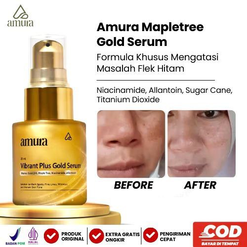 Amura Skincare Gold Serum Wajah Formula Khusus Untuk Hilangkan Hiperpigmentasi Melasma & Flek Hitam