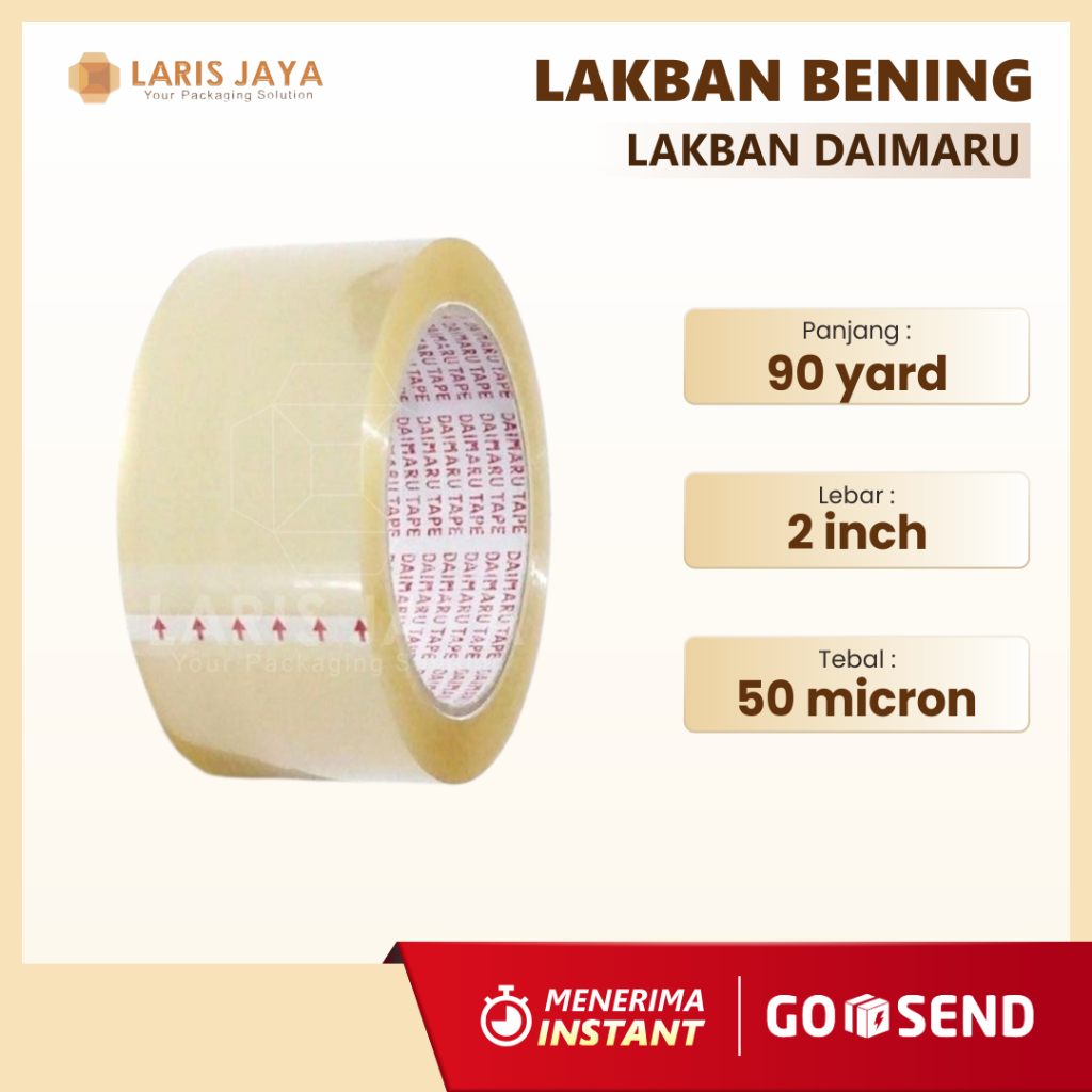 1 Roll Lakban OPP Daimaru Bening - Lakban OPP Daimaru Coklat - Lakban Packing - Perekat