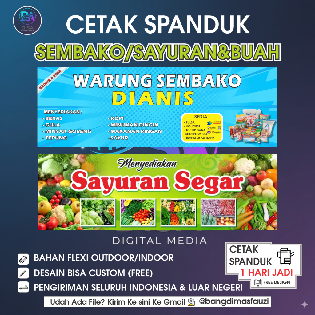 SPANDUK TOKO MADURA SEMBAKO KELONTONGAN WARUNG SAYUR WARUNG NASI