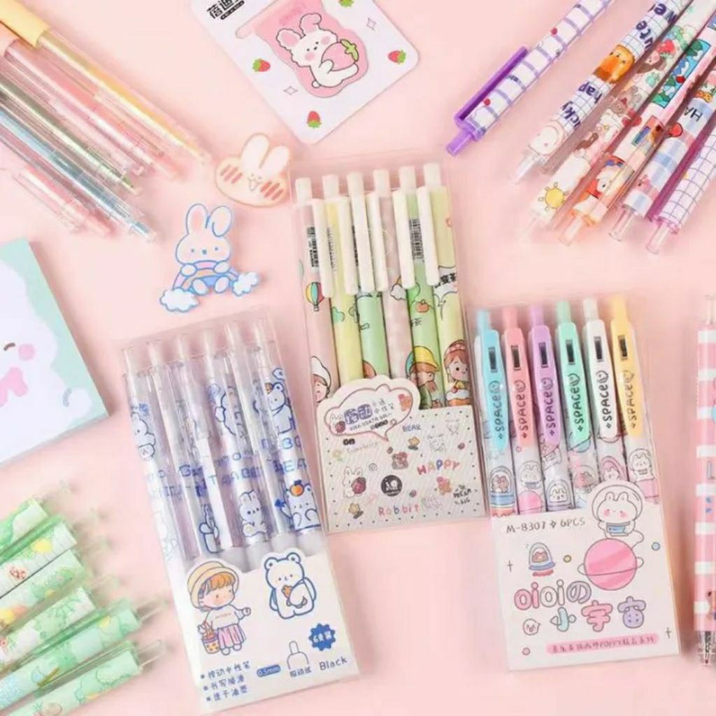 

Set Pulpen PEN GEL 0.5mm 6 PCS Mekanik Motif Lucu Fancy Pulpen Warna Warni Pena Aesthetic Edition 0.5mm Alat Tulis Kantor ATK Perlengkapan Sekolah Souvernir