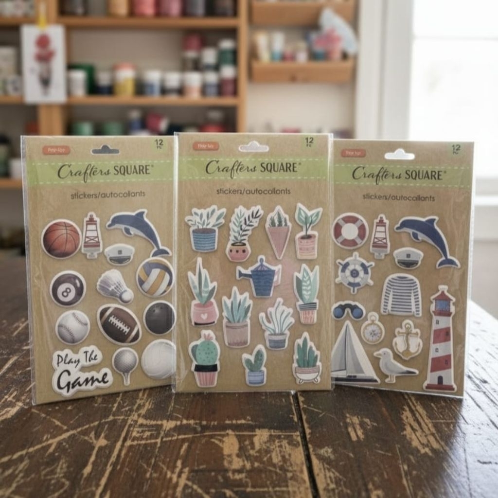 

INS POP - Stiker 3D Tempel Crafters Square Pop Up Nautical Motif Tanaman Sport Pantai Stickers