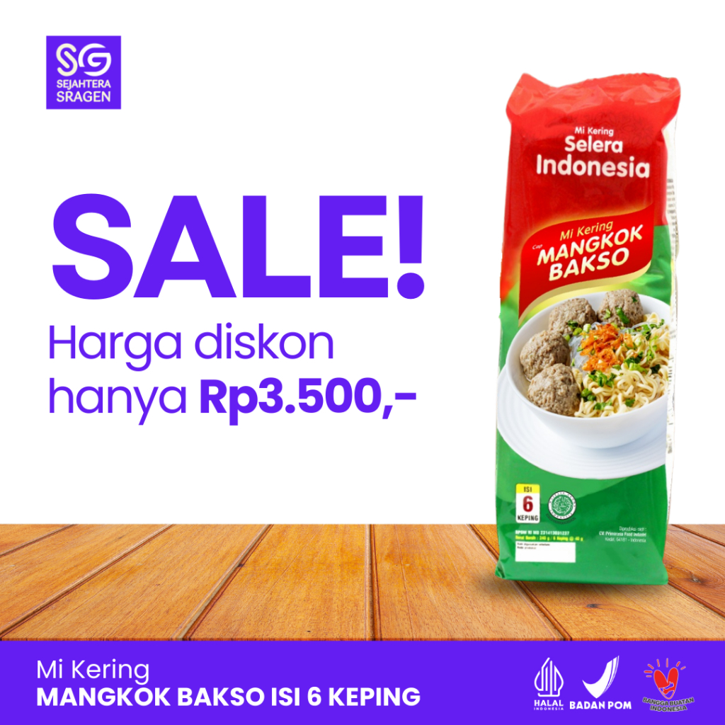 

PROMO EXP DES 25 Mi Kering Cap Mangkok Bakso Isi 6 Keping