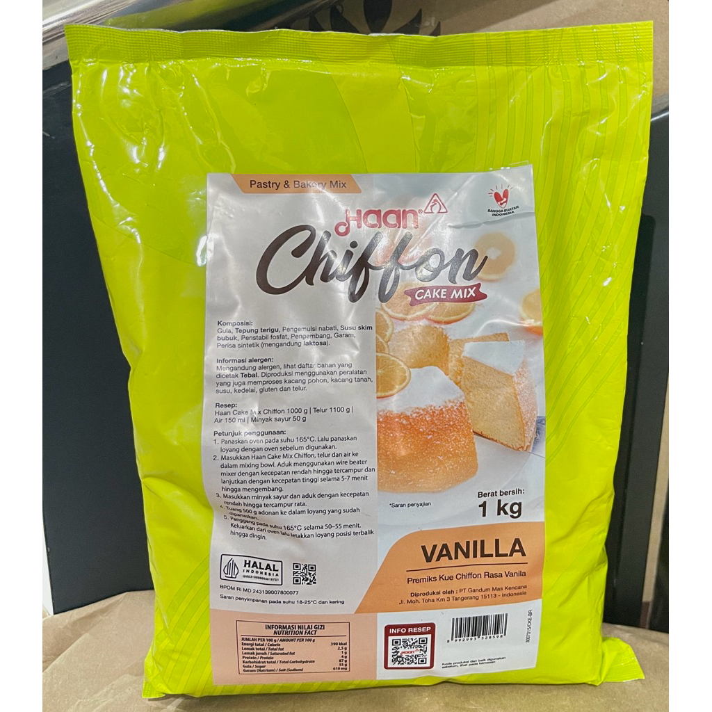 

Haan Cake Mix Chiffon Vanila 1kg