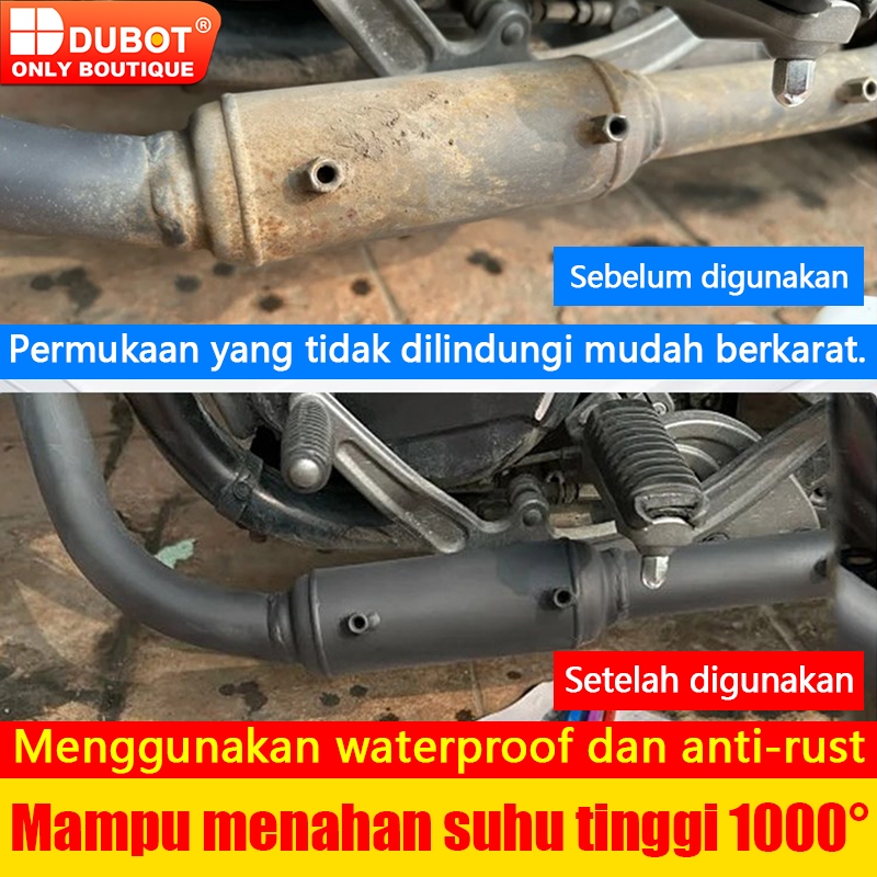 DUBOT Tahan suhu tinggi 1000°C 500ML cat knalpot anti panas Pilox Diton Hi Temp Black Hitam Doff unt