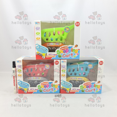 HELLO TOYS Mainan Anak Shopping Fruit Cart Keranjang Belanja Troli Anak Buah Dan Sayur Baterai Lampu
