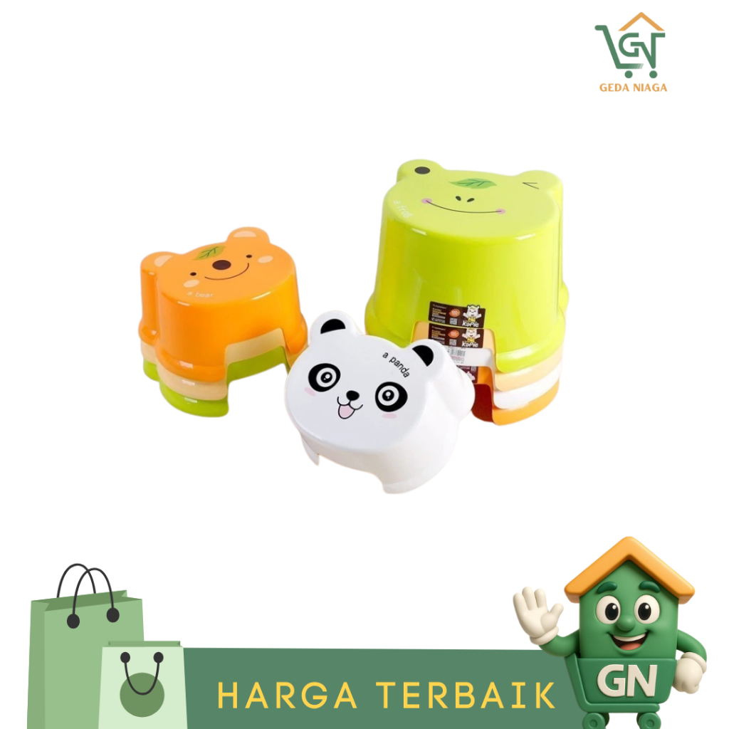 Kursi Anak Plastik Karakter Animal Anti Slip Bangku Jongkok Kecil