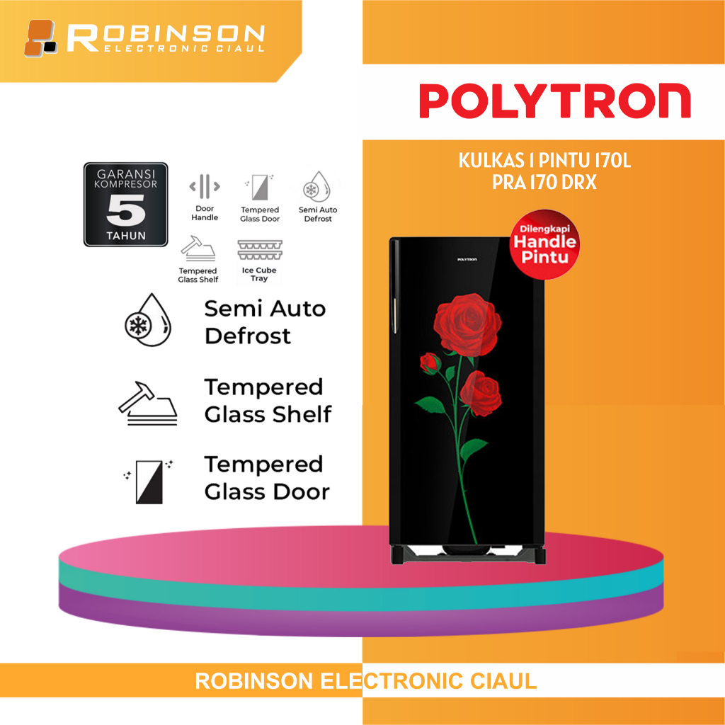 POLYTRON Kulkas 1 Pintu / Kulkas Polytron 1 Pintu 170 Liter