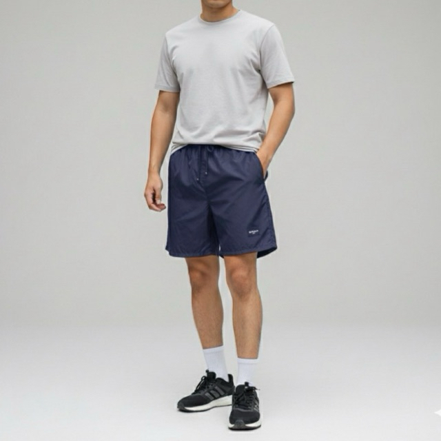 Celana pendek parasut lari pria wanita boardshort navy