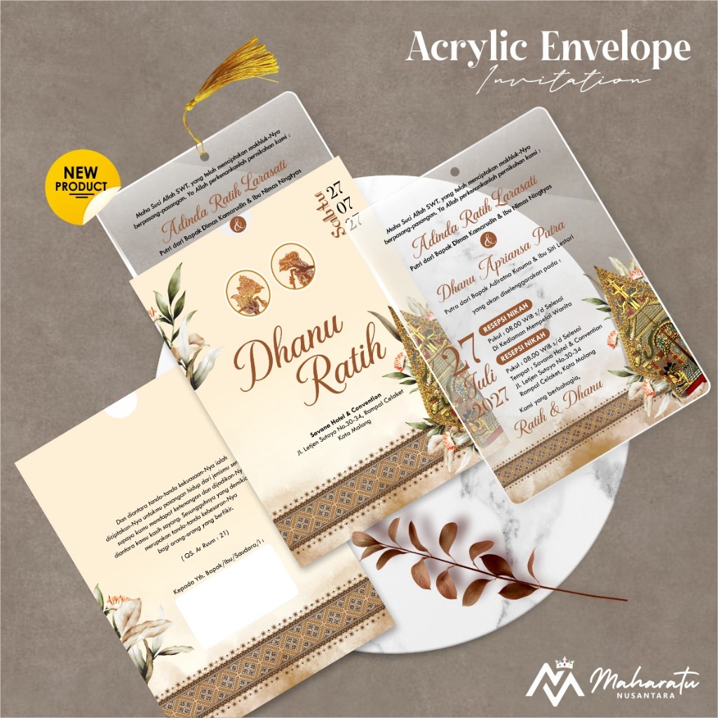 UNDANGAN PERNIKAHAN ACRYLIC ENVELOPE -  UNDANGAN PERNIKAHAN MEWAH PREMIUM AKRILIK