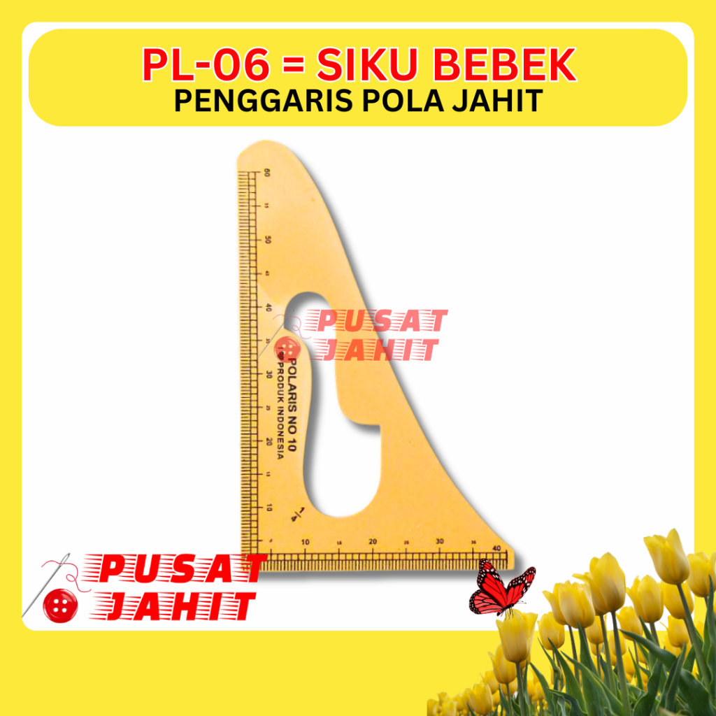 

Penggaris Pola Jahit Siku Segitiga Kecil No.10 Merk POLARIS (PL-06)