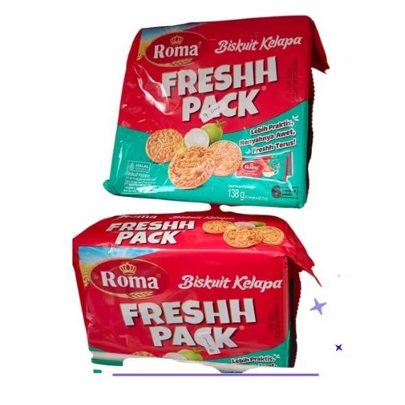 

camilan snack Roma biskuit kelapa 138gr freshh pack