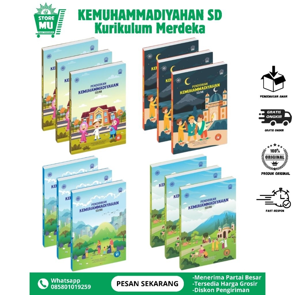 buku paket Pendidikan Kemuhammadiyahan SD/MI kelas 3,4,5,6