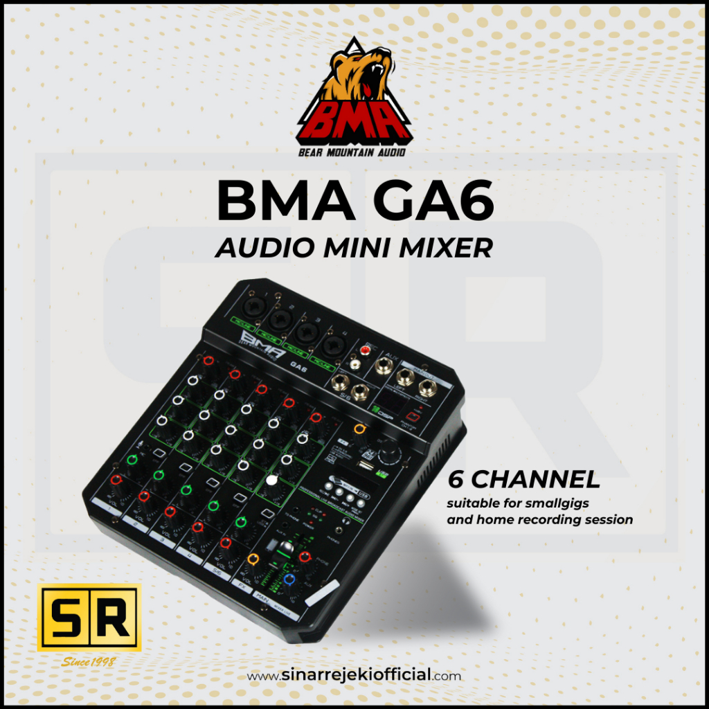 Mini Mixer BMA GA6 Channel / Mini Audio Mixer 6 CH