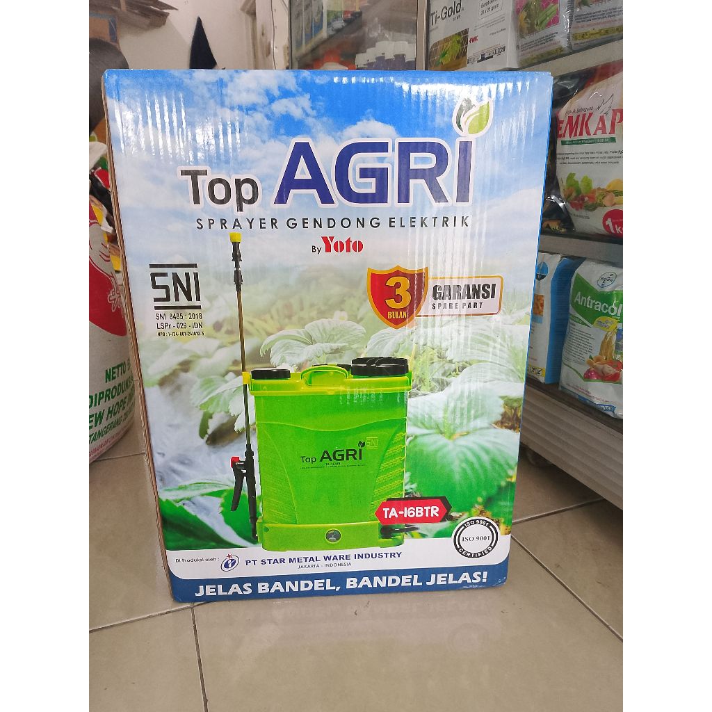 Tangki Sprayer Elektrik Single Top Agri 16 Liter