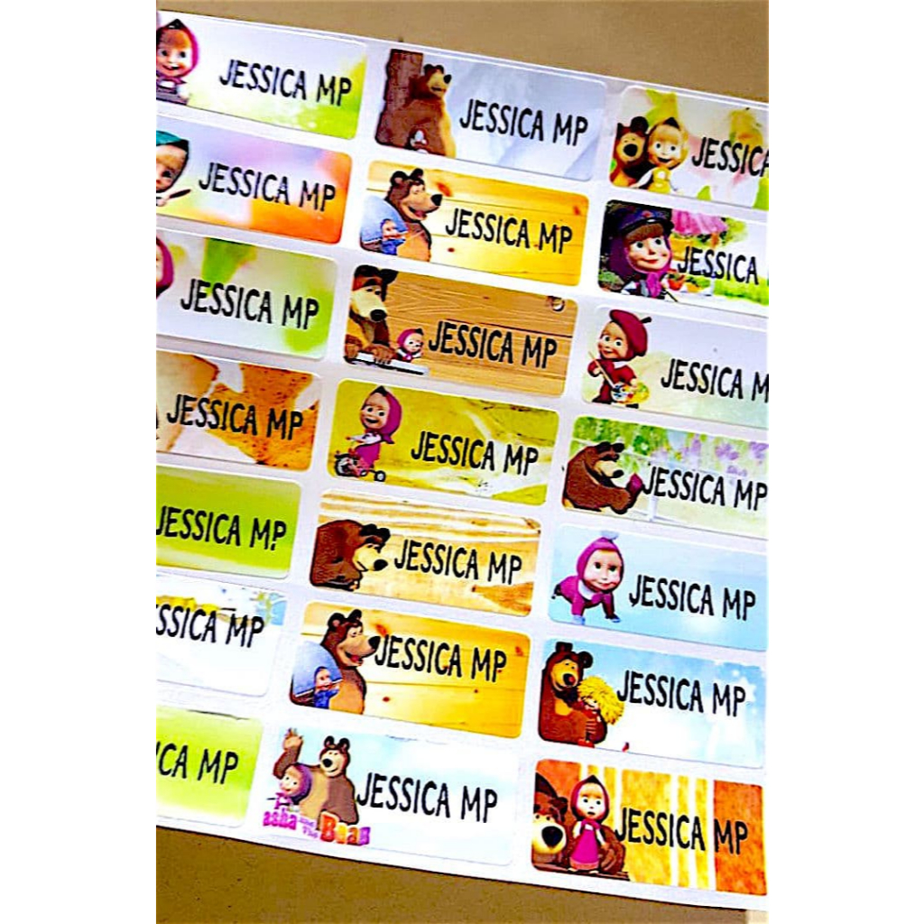 

Label Nama Anti Air Sticker Waterproof Masha And The Bear
