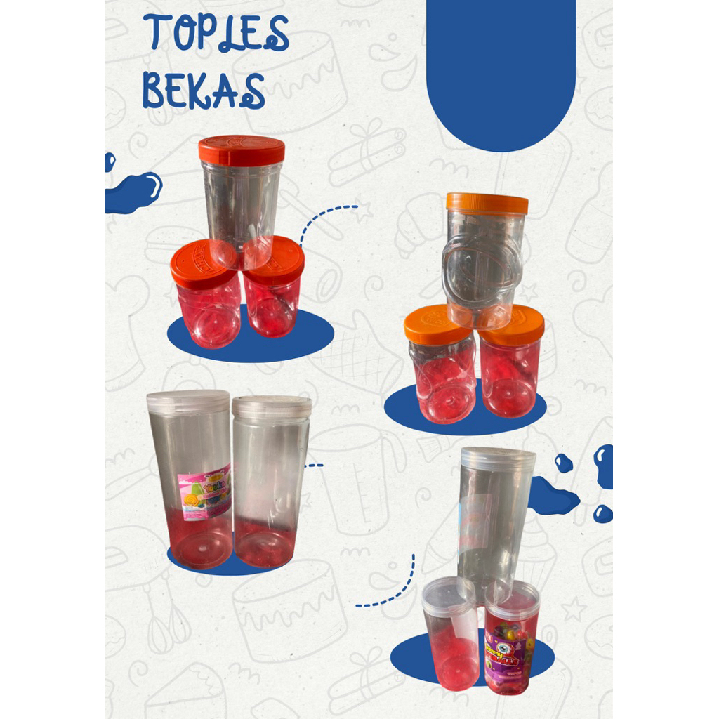Toples Bekas Serbaguna – Bersih & Siap Pakai | Toples bekas sosis | Toples bekas permen