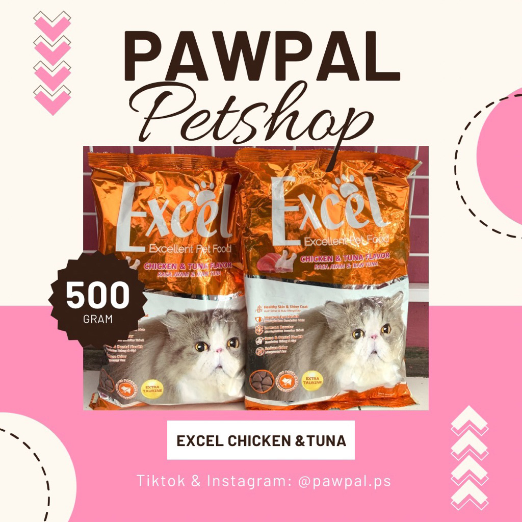 EXCEL MAKANAN KUCING / EXCEL OREN CHICKEN TUNA FLAVOR / EXCEL MURAH / MAKANAN KUCING MURAH