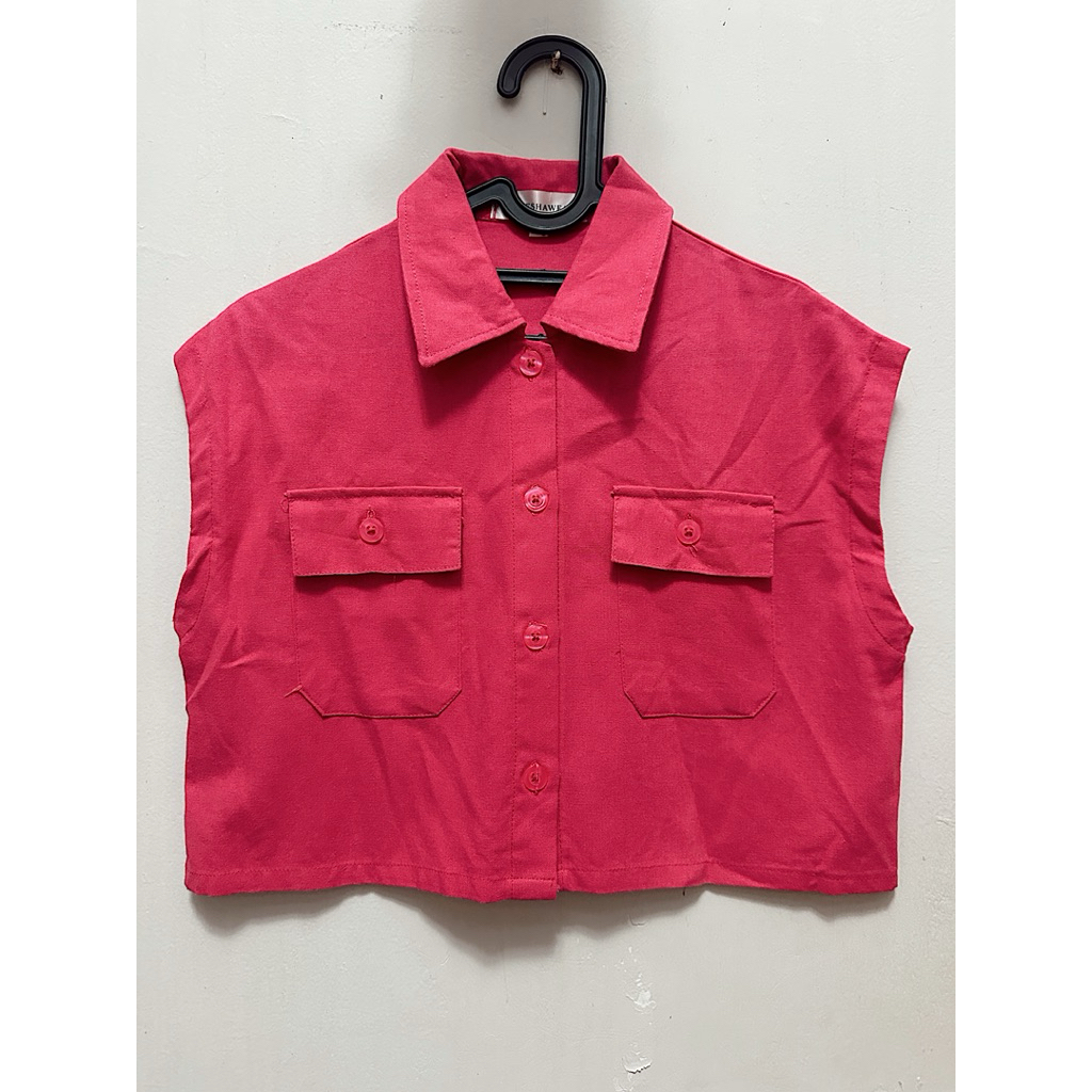 Preloved VANESZA Crop Shirt - Pink M