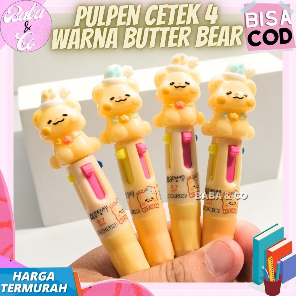 

PEN CETEK 4 WARNA BUTTER BEAR PULPEN MEKANIK CETEK 4 WARNA WARNI BUTTER BEAR PULPEN BUTTER BEAR TINTA 4 WARNA LUCU UNIK MURAH PEN BERUANG MADU MENTEGA BUTTER BEAR
