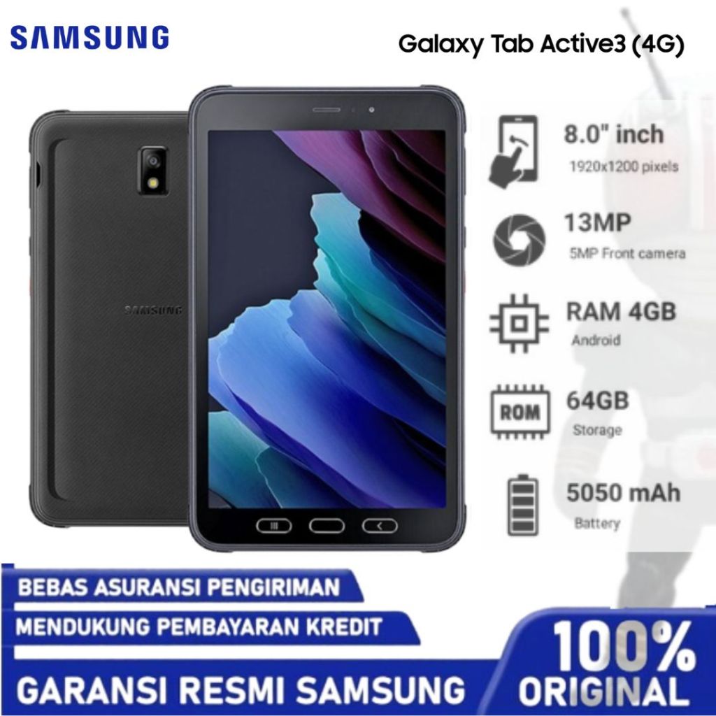 SAMSUNG GALAXY Tab Active 3 4/64GB  ORIGINAL Garansi Resmi