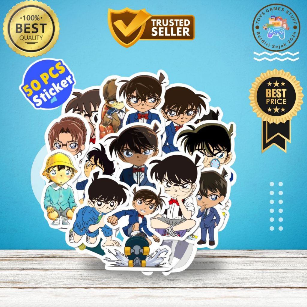 

Stiker Aesthetic Pack Detektif Conan Vinyl Waterproof 50 Pcs Best Quality Product