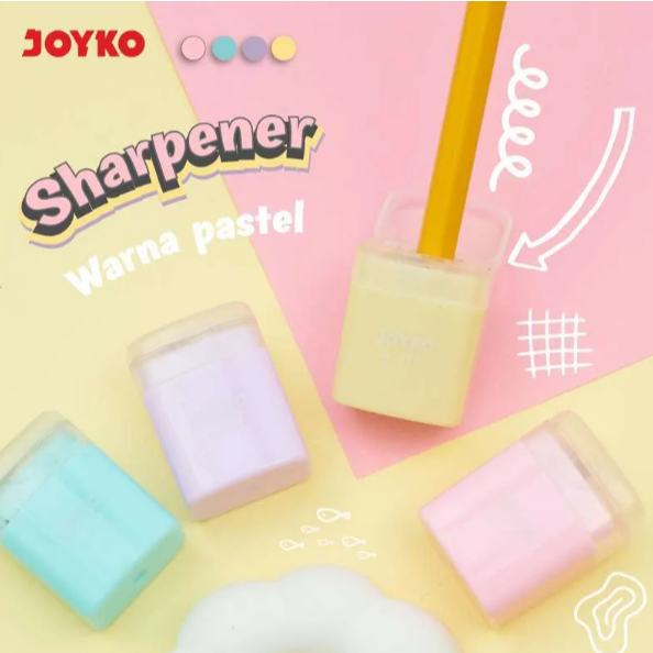 

Serutan JOYKO B-177 Rautan Segala Pensil Kayu Tong Sampah Pastel 1 Lubang Trash Bin Wooden Pencil Sharpener Tajam