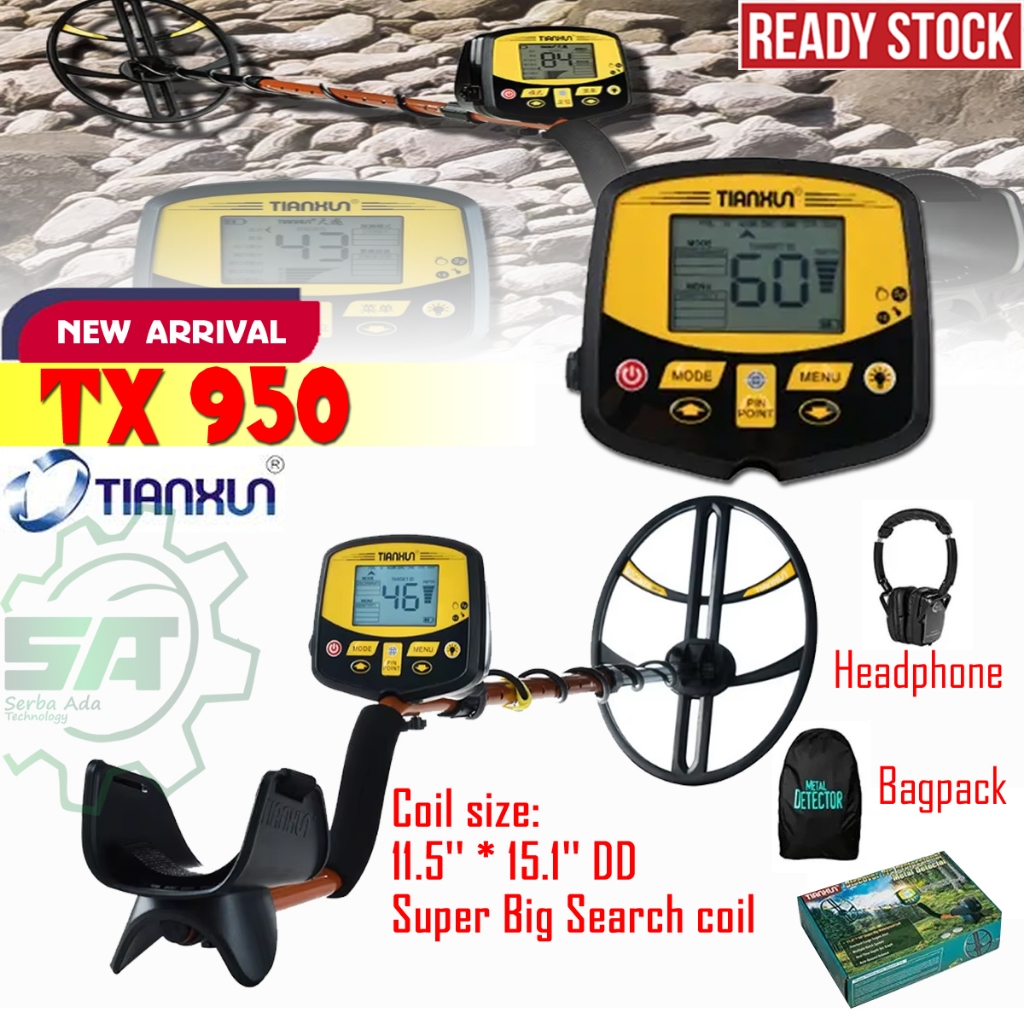 BARU TIANXUN TX950 TX 950 TX-950 METAL DETEKTOR BIG COIL DETECTOR LOGAM MULIA EMAS GOLD SILVER PERAK