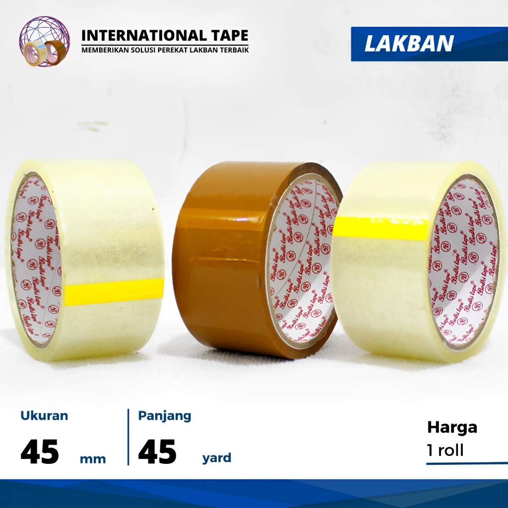 

PLAKBAN BODHI TAPE 45MM X 45YARD PER PCS BENING COKLAT