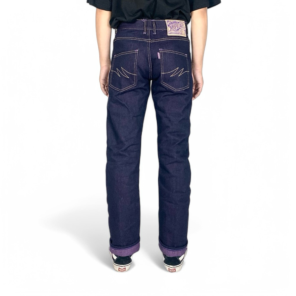 midfielderdenimstore - celana jeans pria weft x purple 16oz prudent slim straight
