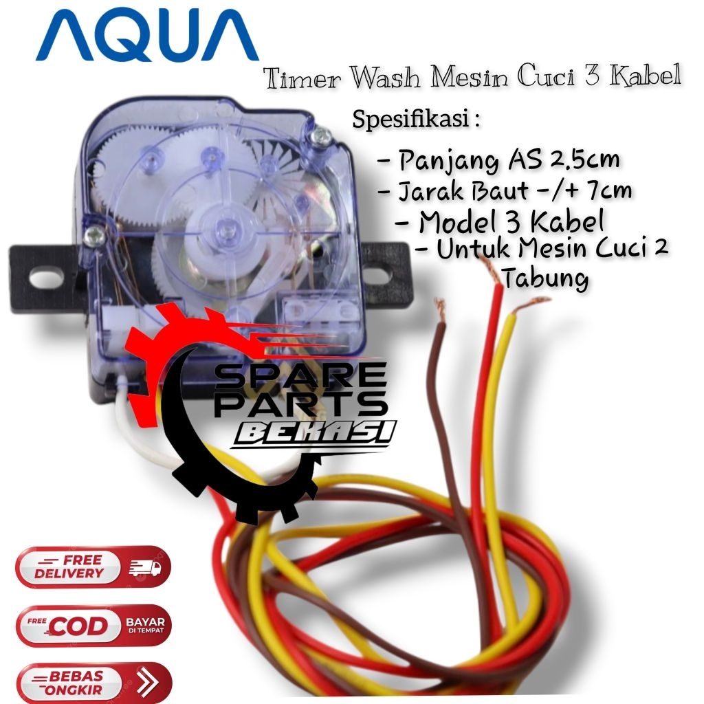 TIMER WASH 3 KABEL MESIN CUCI AQUA 2 TABUNG / TIMER PENCUCI PENGGILING KABEL 3