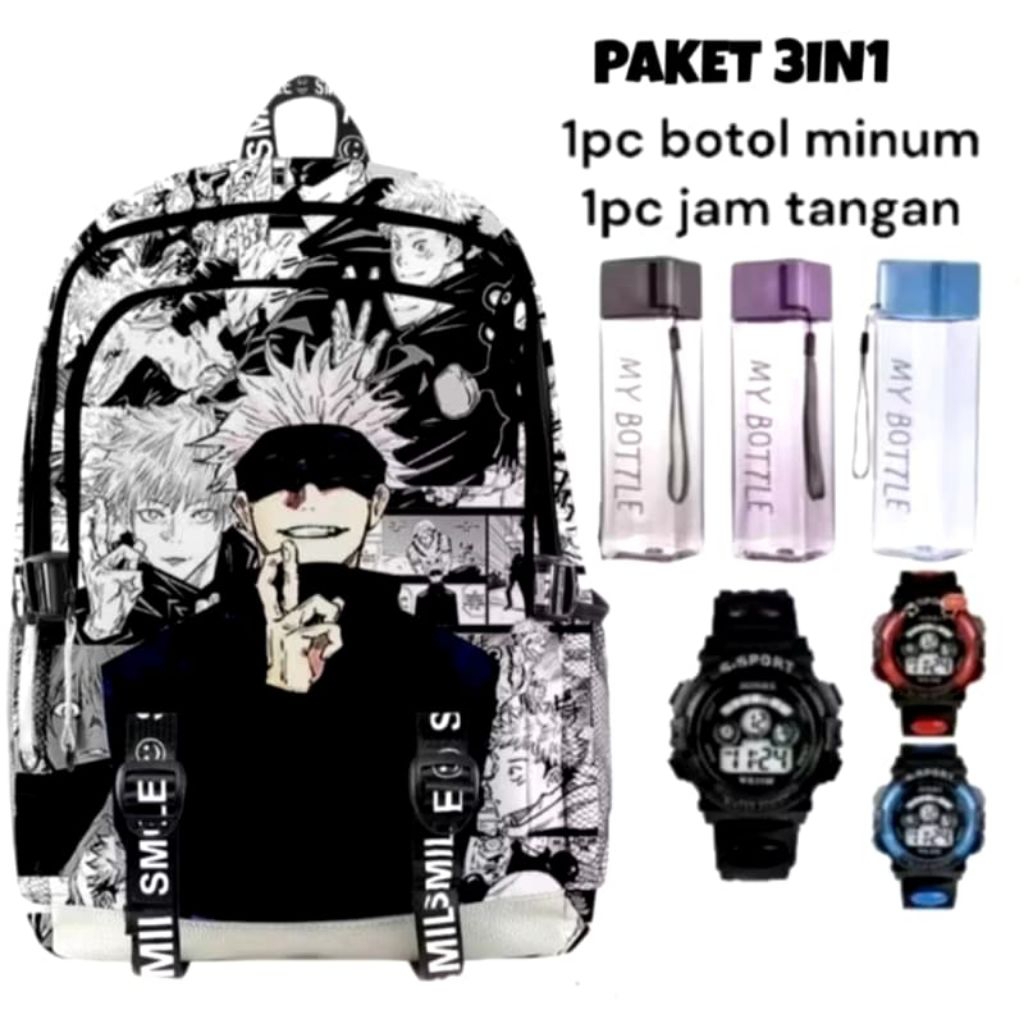 Tas Ransel Anak Laki-laki Sekolah SD SMP Karakter Anime Naruto Tas Ransel