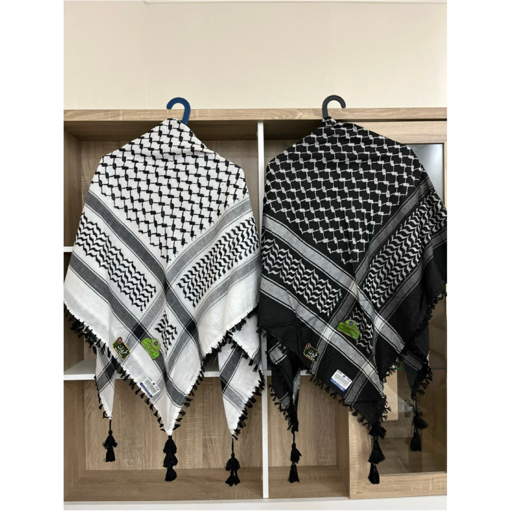Sorban Palestina / Sorban Keffiyeh ALMAS Original Hitam dan Putih