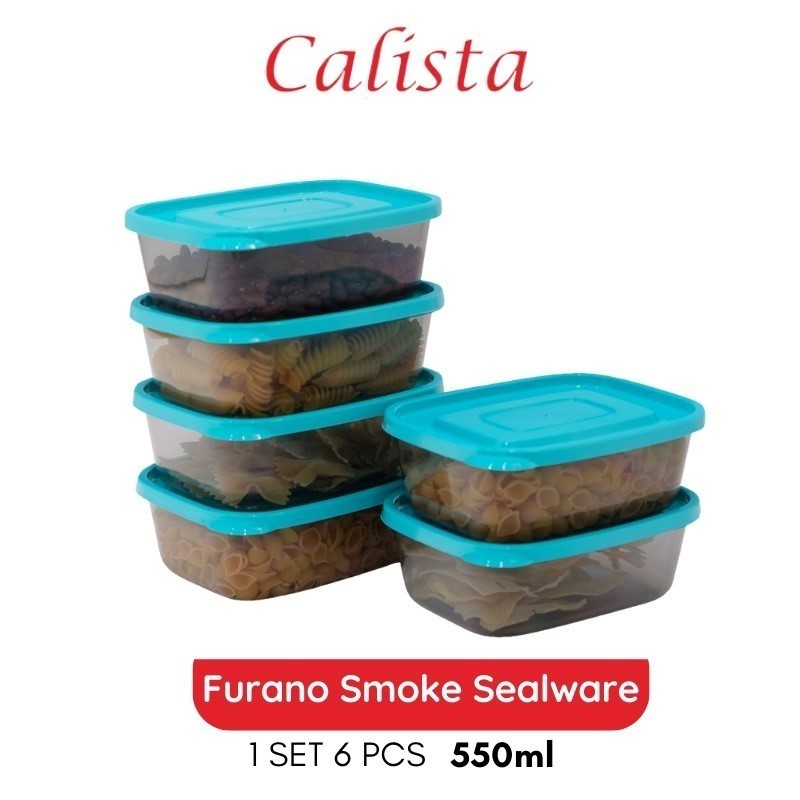 CALISTA FURANO SMOKE SEALWARE ISI 6PCS TOPLES KOTAK PLASTIK/ WADAH KULKAS SET/ TOPLES JUALAN