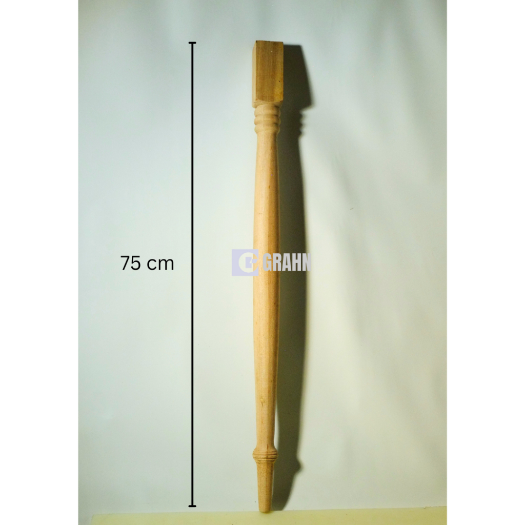 kaki kayu meja tinggi 75cm lurus bulat 4