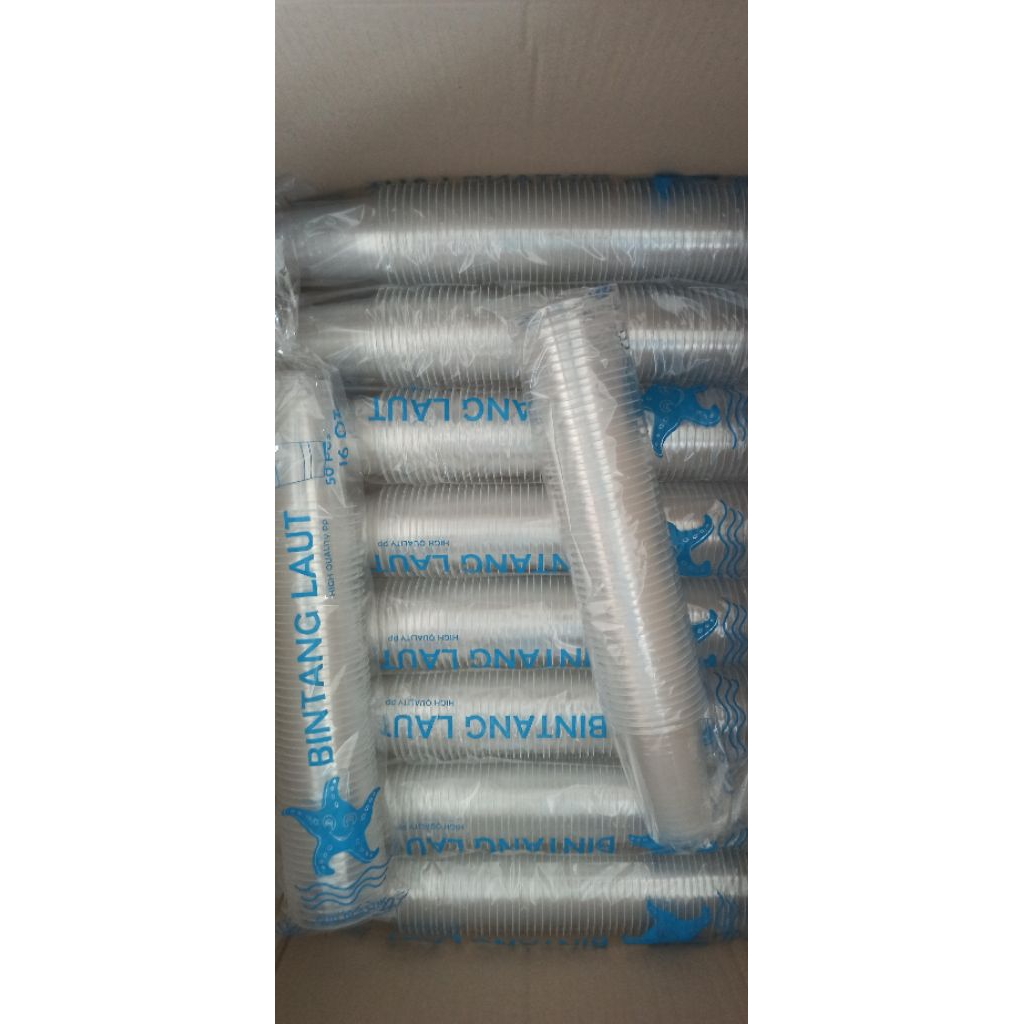 GELAS PLASTIK GELAS CUP GELAS POP ICE GELAS DATAR GELAS BUBBLE GELAS OZ GELAS BINTANG LAUT 16 OZ