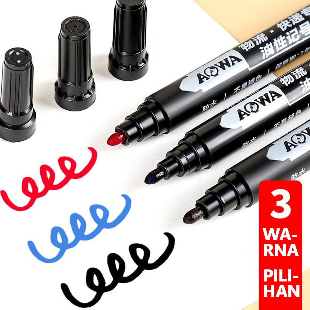 

Spidol marker-Cepat kering Permanen Tahan Air Alat Tulis Spidol Cepat Kering Tinta Minyak Hitam Biru Merah Tidak Pudar