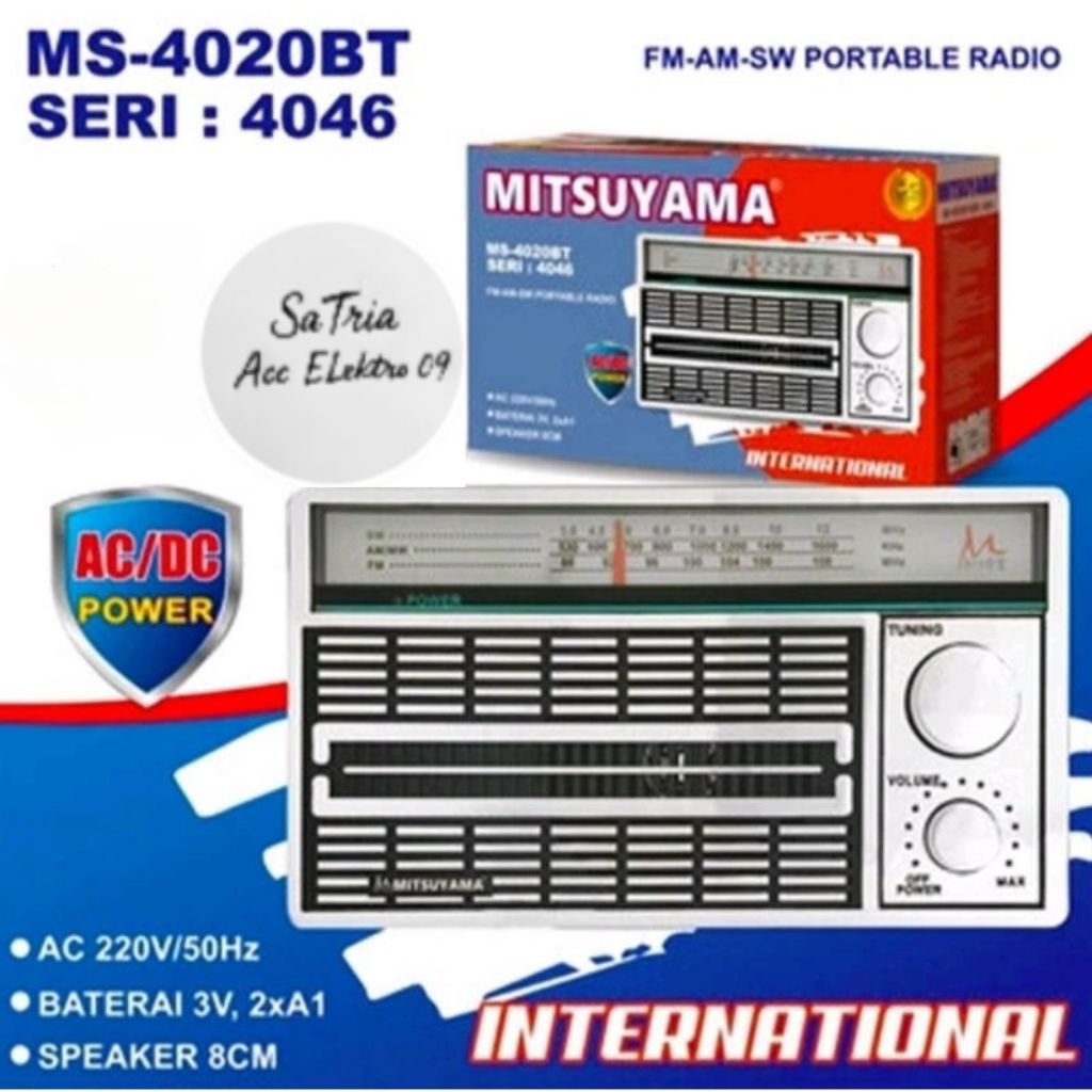 RaDio internasional/mitsuyama portable radio jadul fm/am/sw.