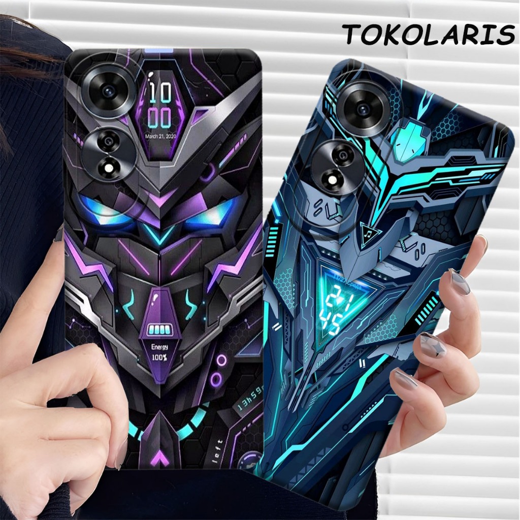 (TL-01) OPPO A60 Softcase Procamera Silicon Case motif r0b0t1c   Silicon - Cassing HP - Soft Case An