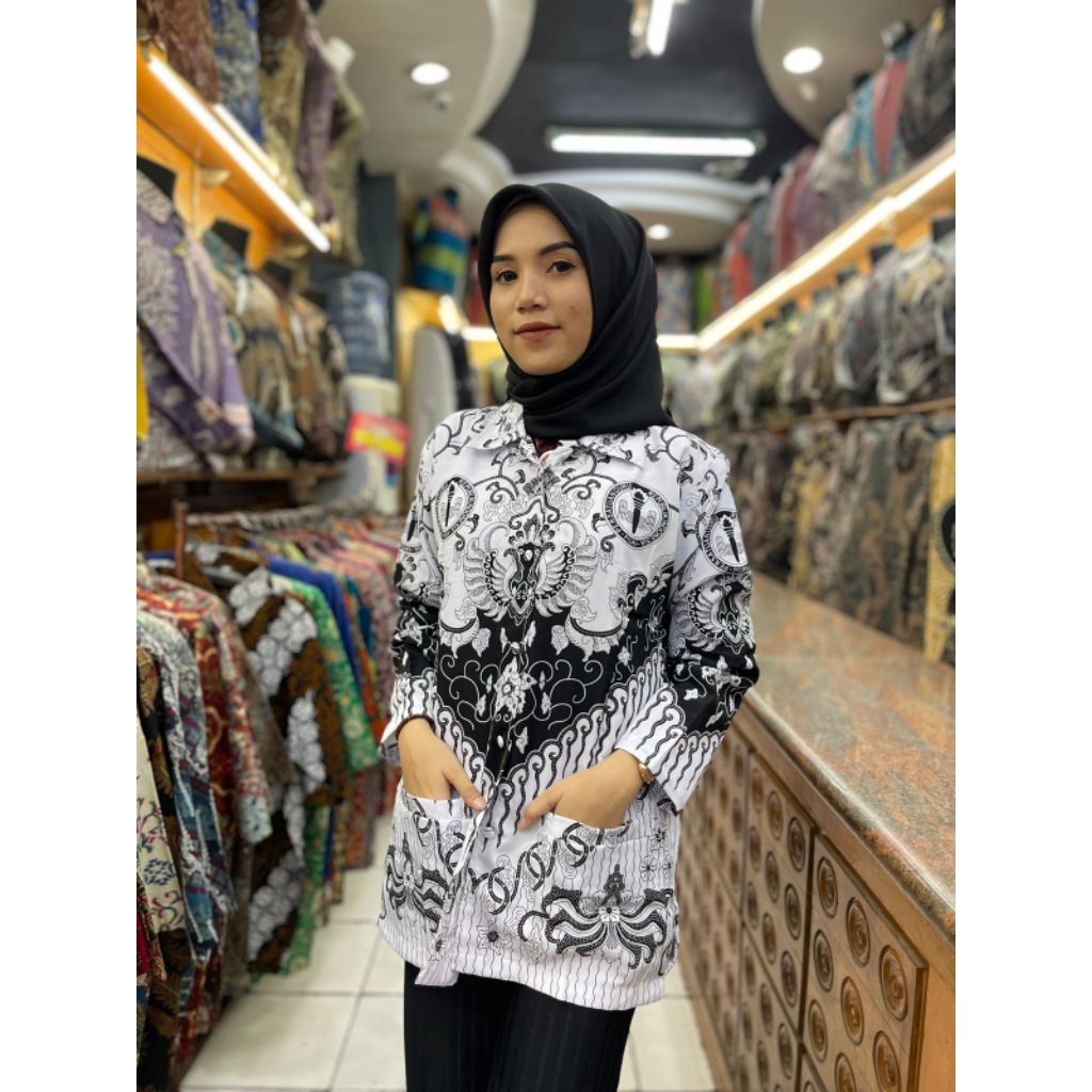 Baju batik PGRI pria dan wanita