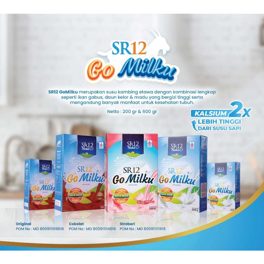 

Promo Susu Gomilku SR12 Susu Kambing Etawa Premium Cokelat, Gold, Strawberry, Original 600gr, Sachet