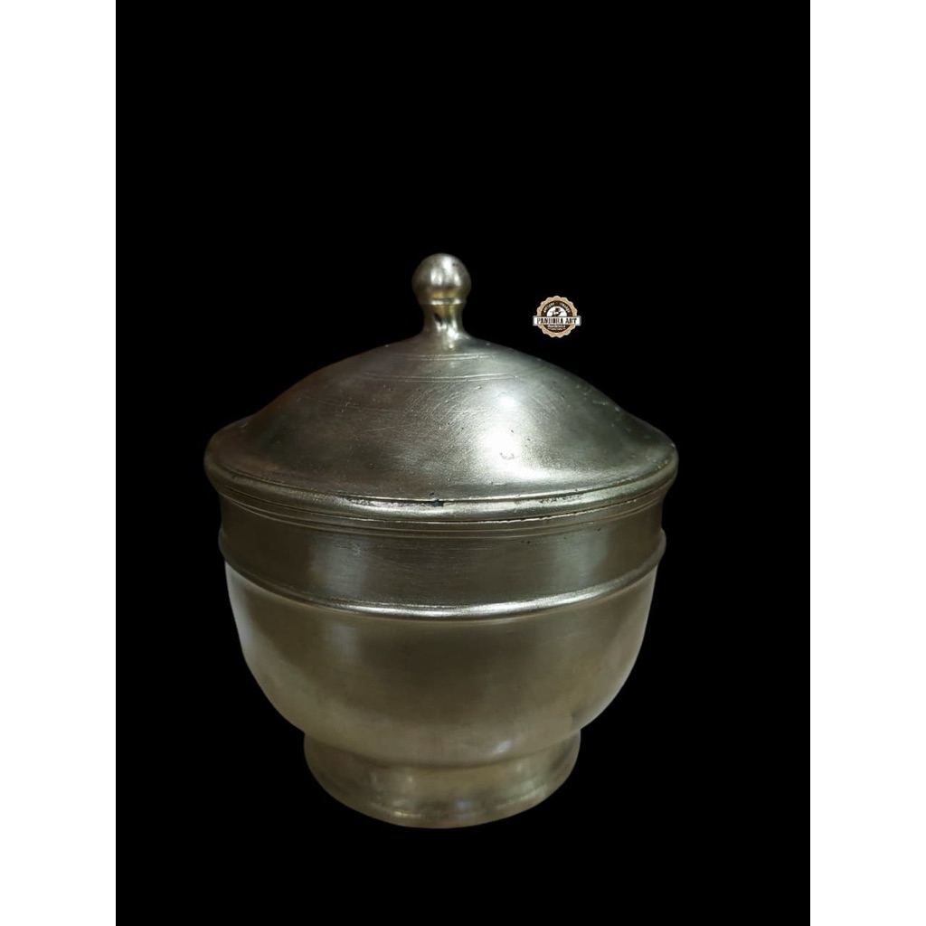 Bokor tutup / abun kuningan KUNO size KECIL