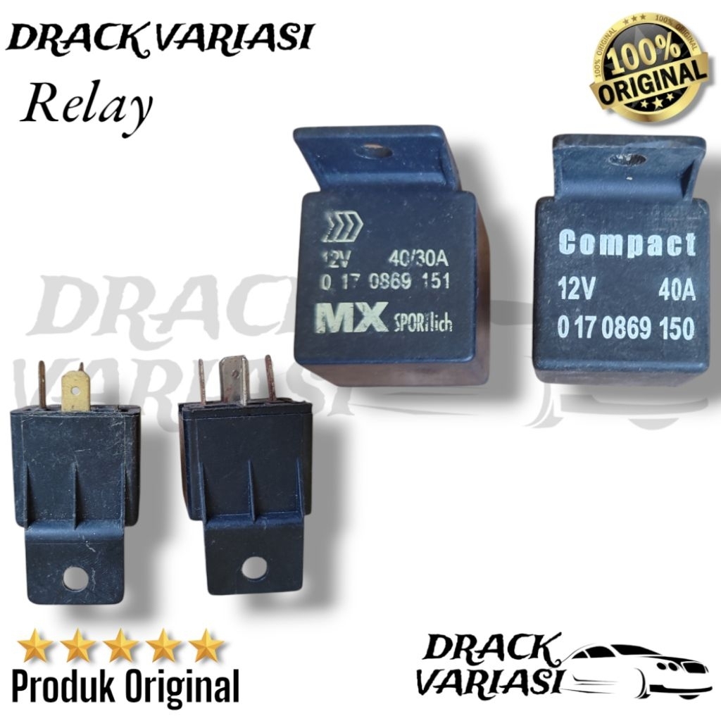 RELAY BOSCH 12V 40A KAKI 4 - RELAY KLAKSON & LAMPU // HLM Relay - Khusus 12v 80ah - Kaki 4 / Kaki 5