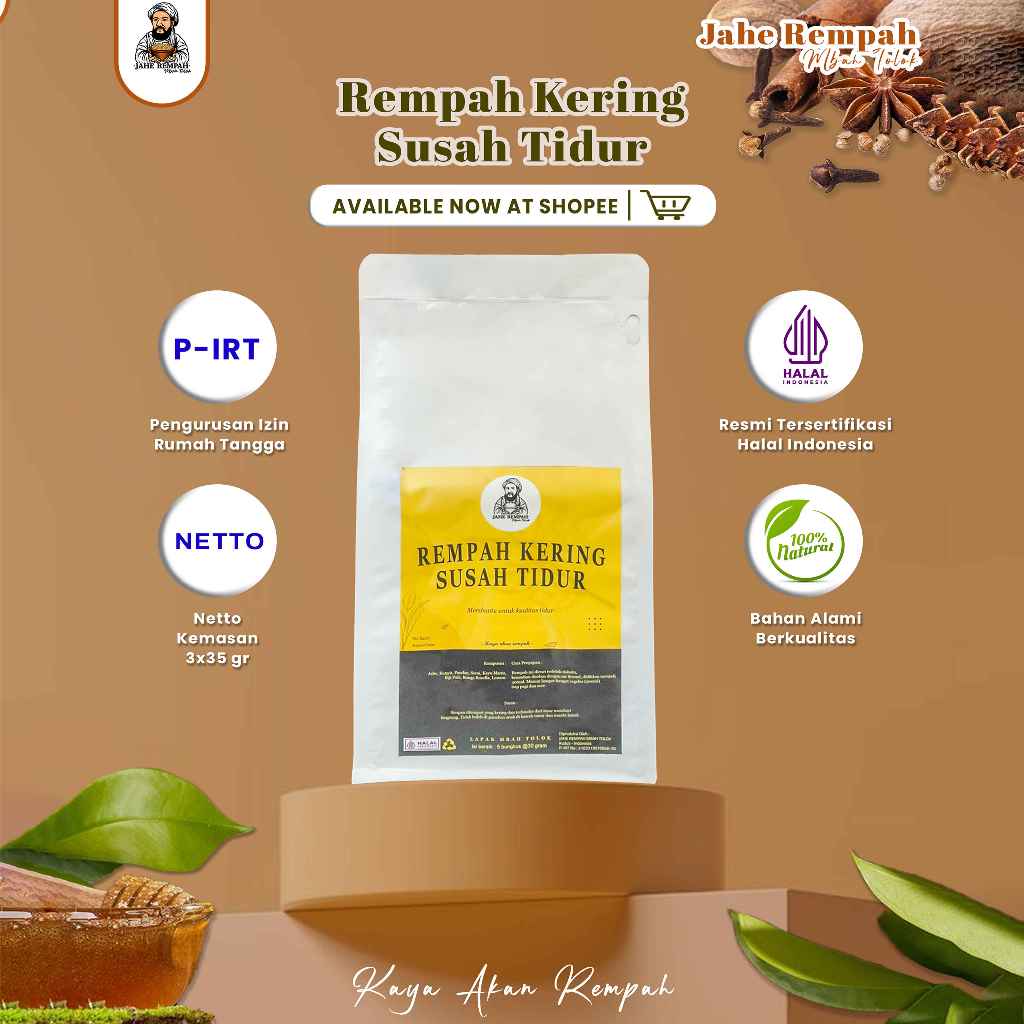 

RACIKAN REMPAH KERING UNTUK MENGATASI SUSAH TIDUR / INSOMNIA 100% HERBAL RESEP DARI LELUHUR JAWA