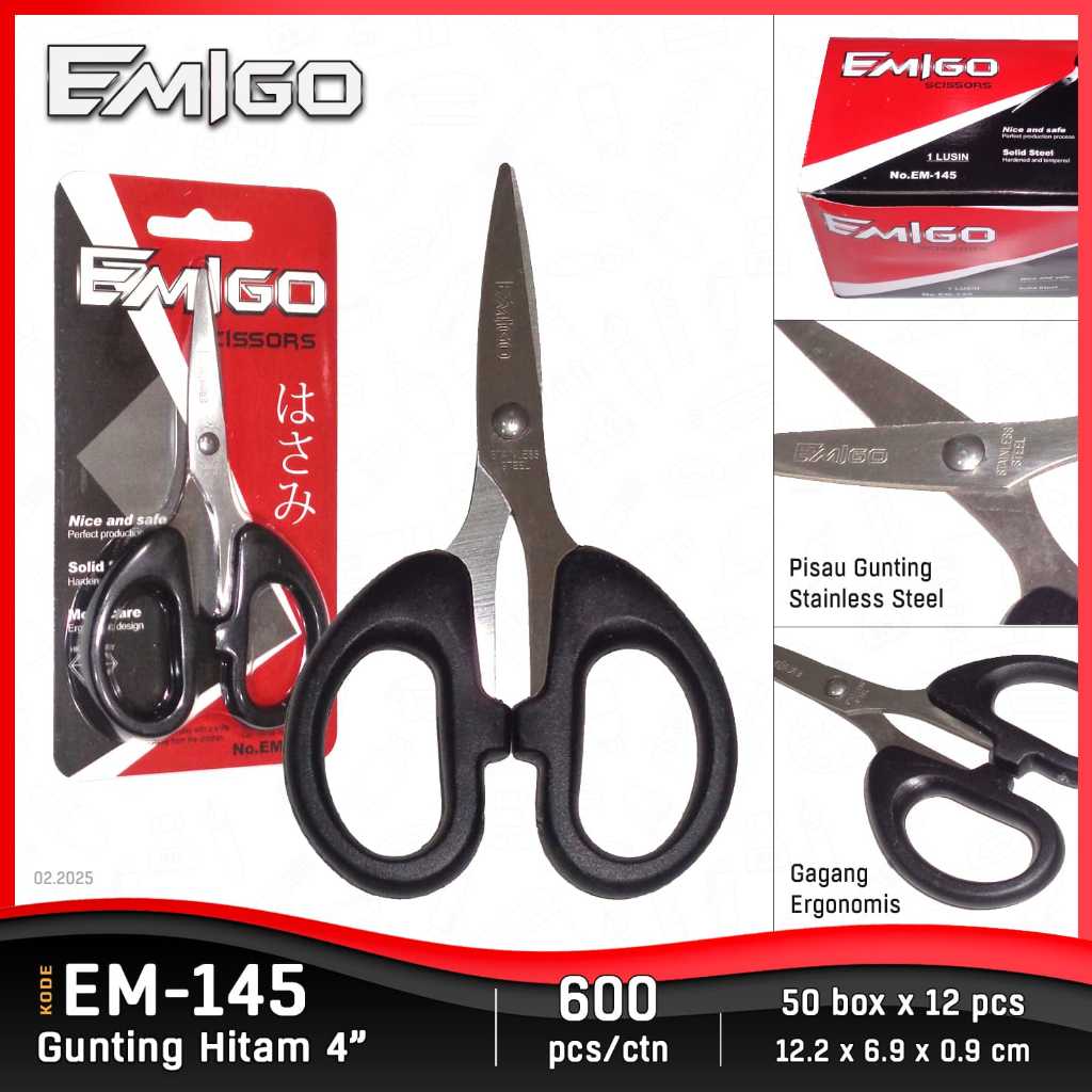 

GROSIR (12PCS) EMIGO Gunting Besar 4 INCH scissors Harga MURAH